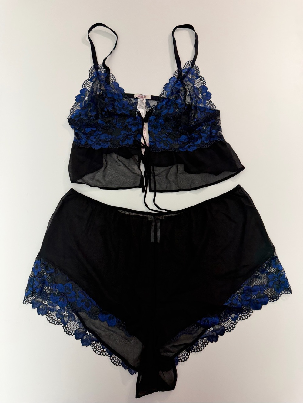 Adore Me Tammy Camisole and Shorts Set Black Blue Size XL